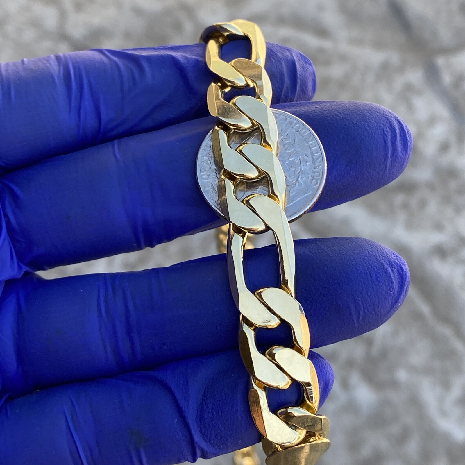 14k Gold Plated Hip Hop Chain Figaro Necklace 30″ x 12MM and Bracelet Combo Set