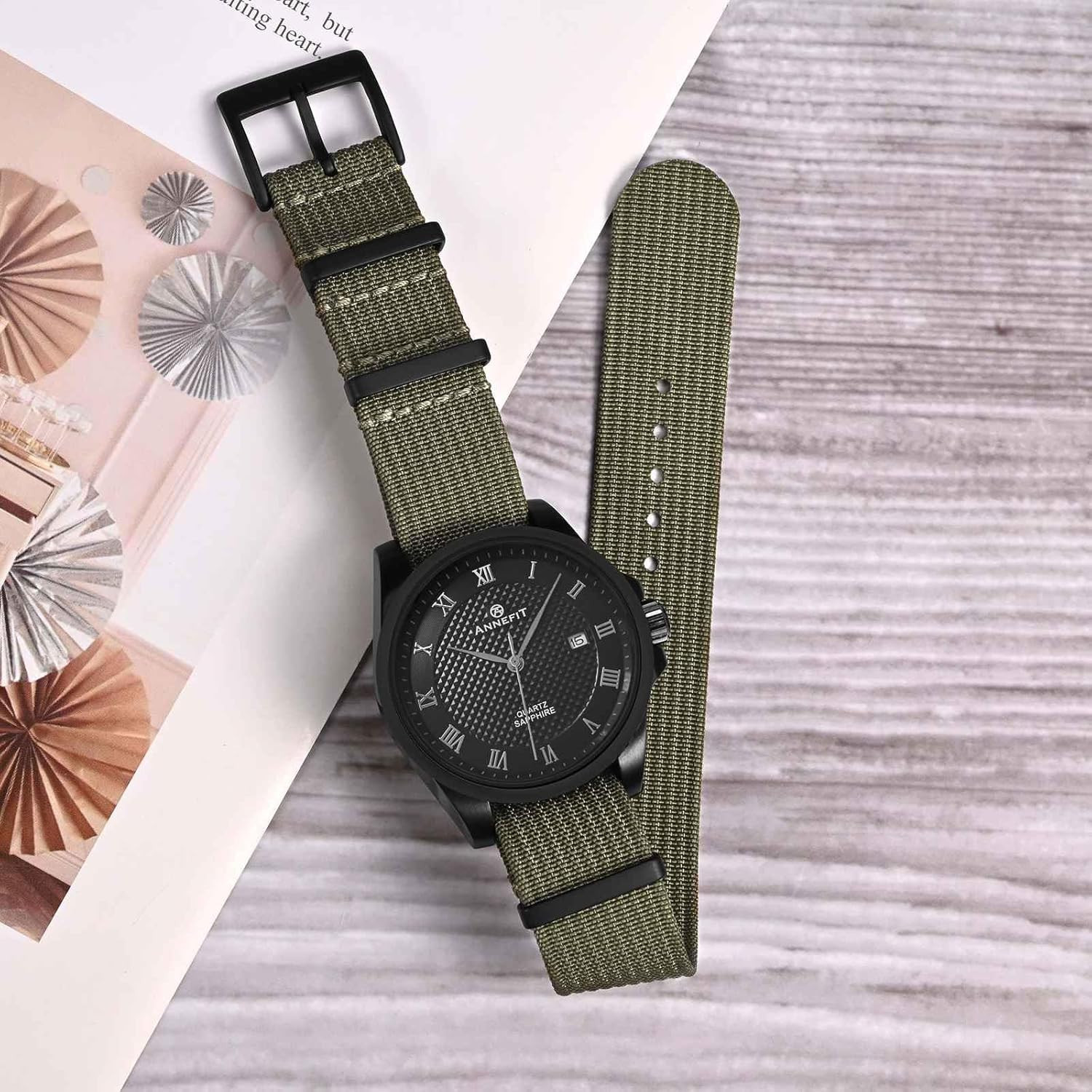 ANNEFIT Nylon Watch Band 16Mm 18Mm 20Mm 22Mm, One-Piece Waterproof Military Watc