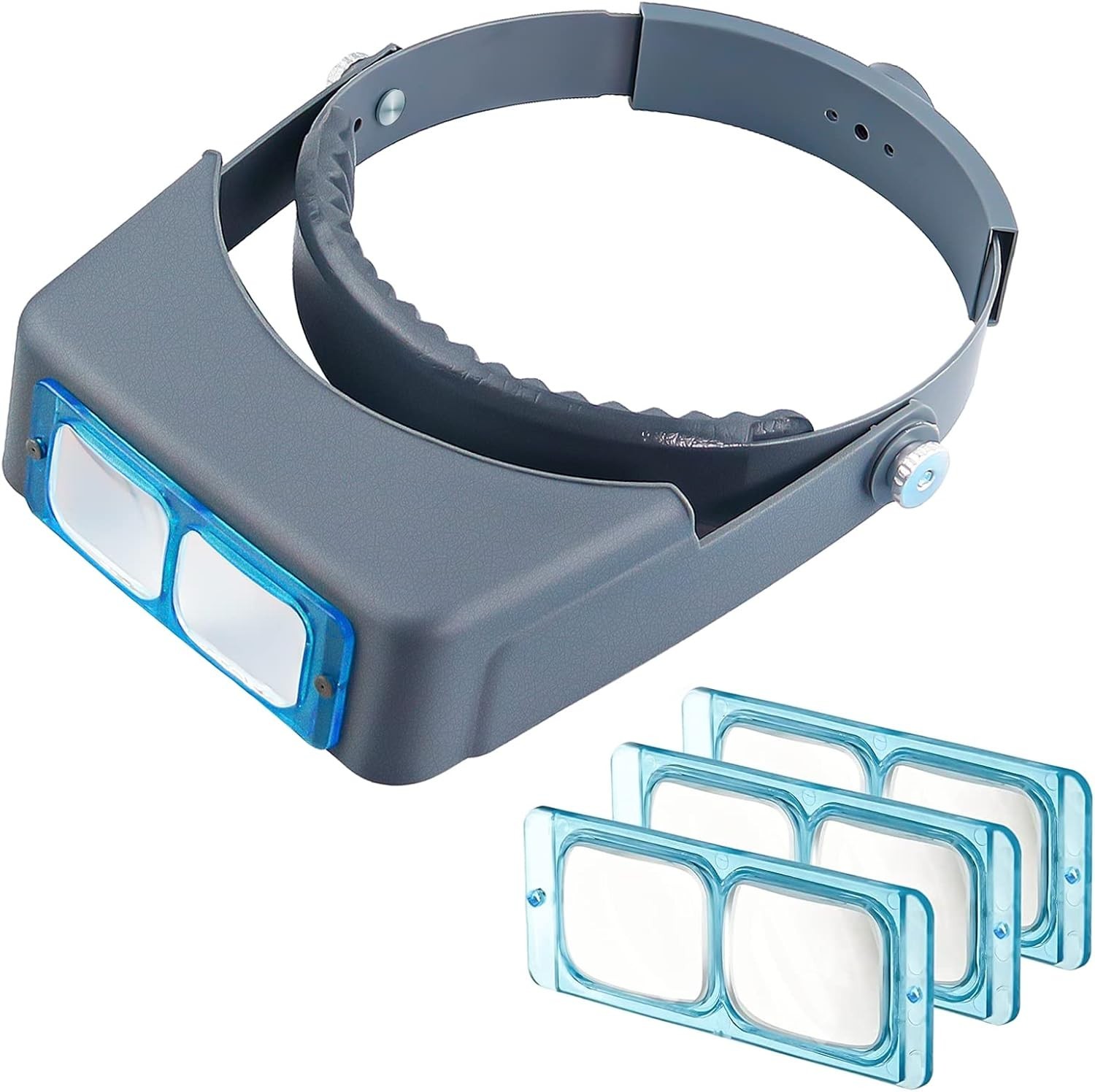 Headband Magnifier with Light Jeweler Magnifying Glass Loupe Visor Optivisor NEW