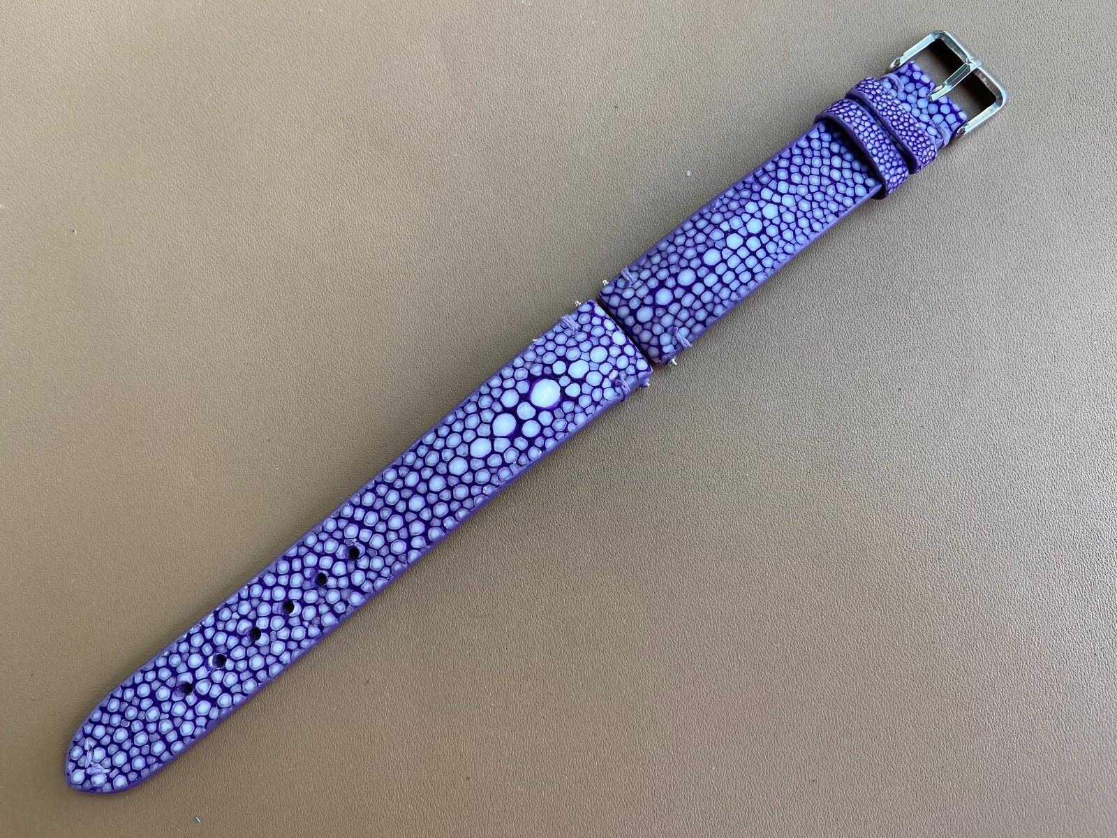 Purple Stingray Leather Watch Strap Band, Size 16mm 18mm 20mm 21 22mm 24mm 26mm