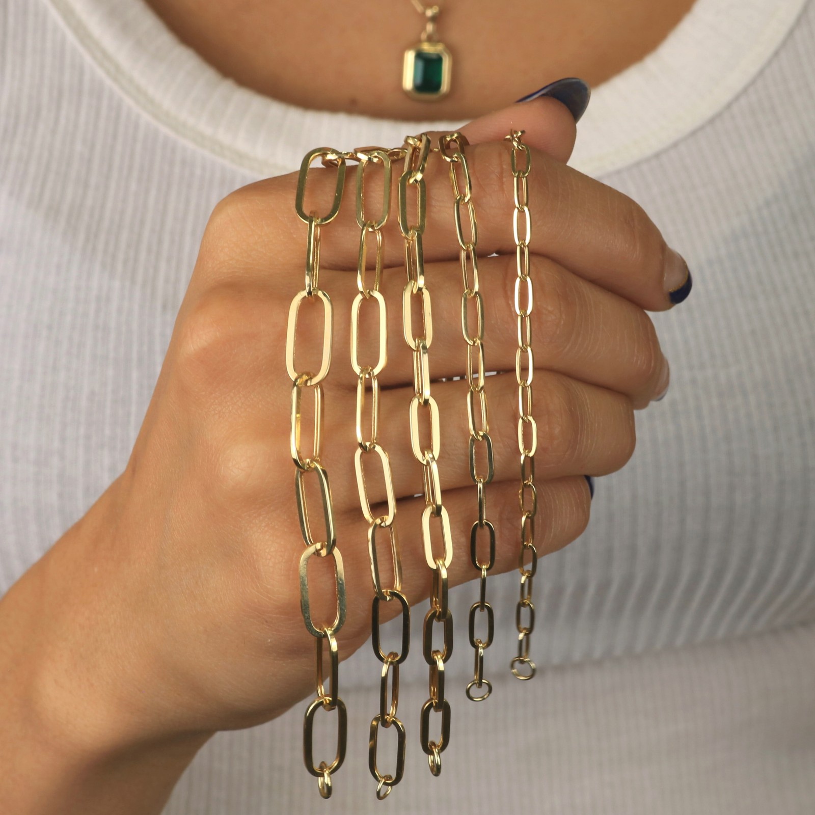 10k Yellow Gold Paperclip 2mm-9mm Chain Cable Rolo Necklace Mens Womens 16″-30″