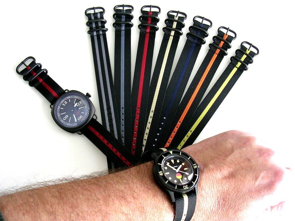22mm NATO G10 1pc UTC PVD Nylon Smart Watchband replacement Dive strap IW SUISSE