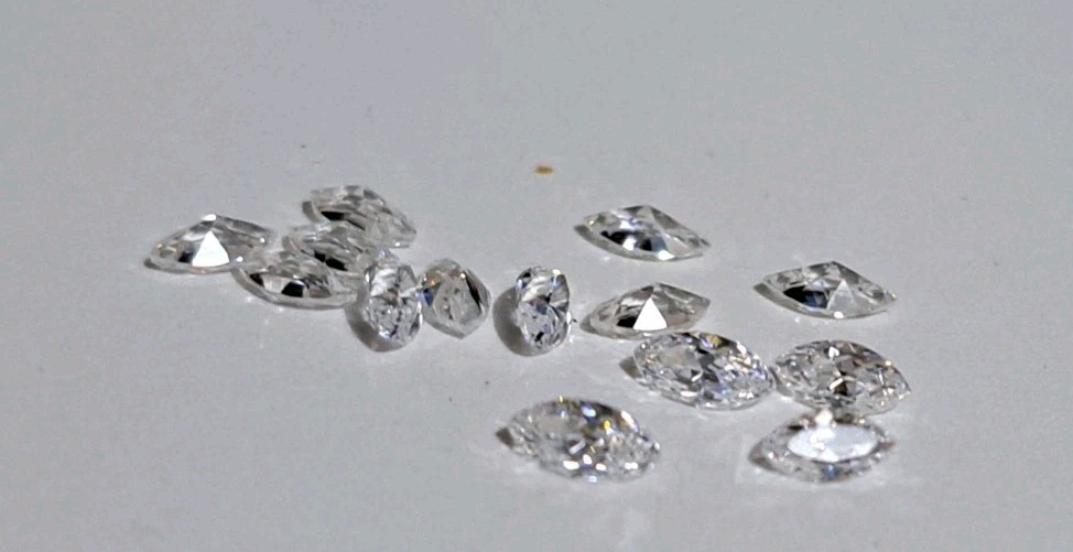 Lot of 14 Marquise CZ Stones 5×2.5mm Cubic Zirconia