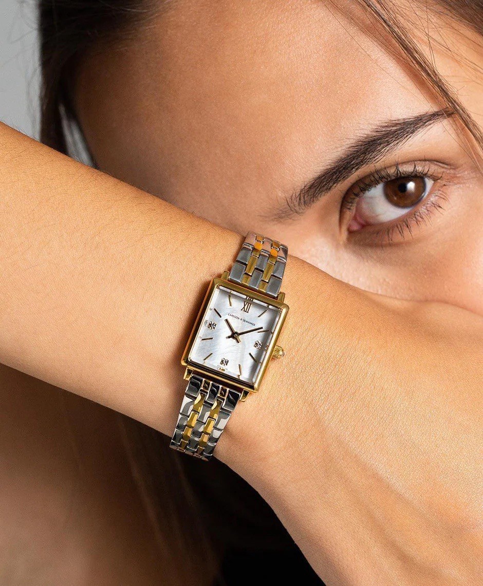 Larsson & Jennings Women’s Mini Boyfriend Two-Tone Bracelet Watch Quartz Gemmed