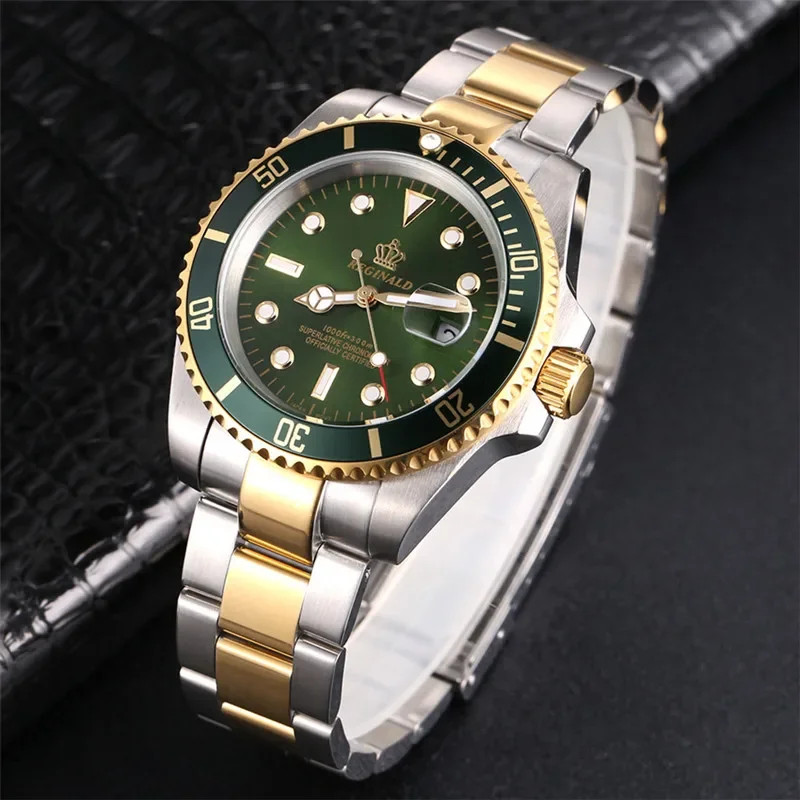 Men’s Sport Watch Rotatable Bezel GMT Sapphire Date Stainless Steel reloj hombre