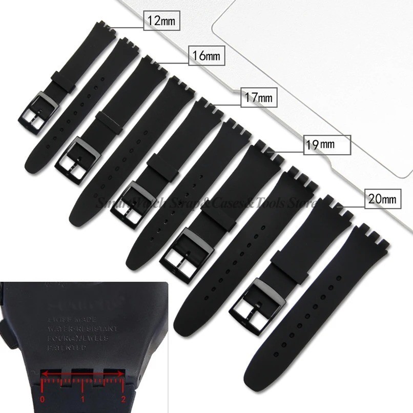 Wrist Watch Band Strap For Swatch 16mm 17mm 19mm 20mm Rubber Silicone Watchband
