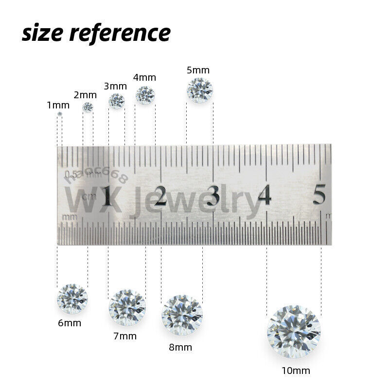 1.0~10mm 100pcs Round Colors Loose Cubic Zirconia AAAAA CZ stone Gemstone Jewelr
