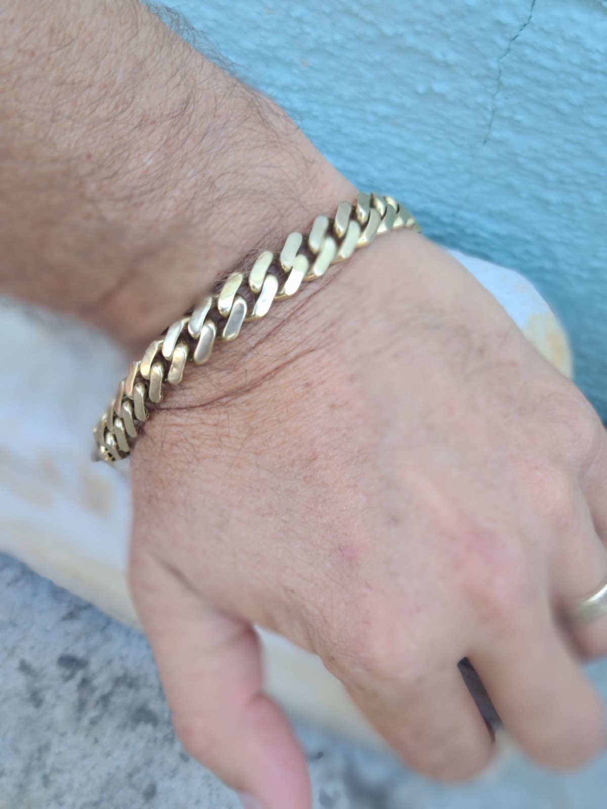 14k Solid Yellow Gold Miami Cuban Bracelet size 8″ Signed Monaco Classic 15.6gr