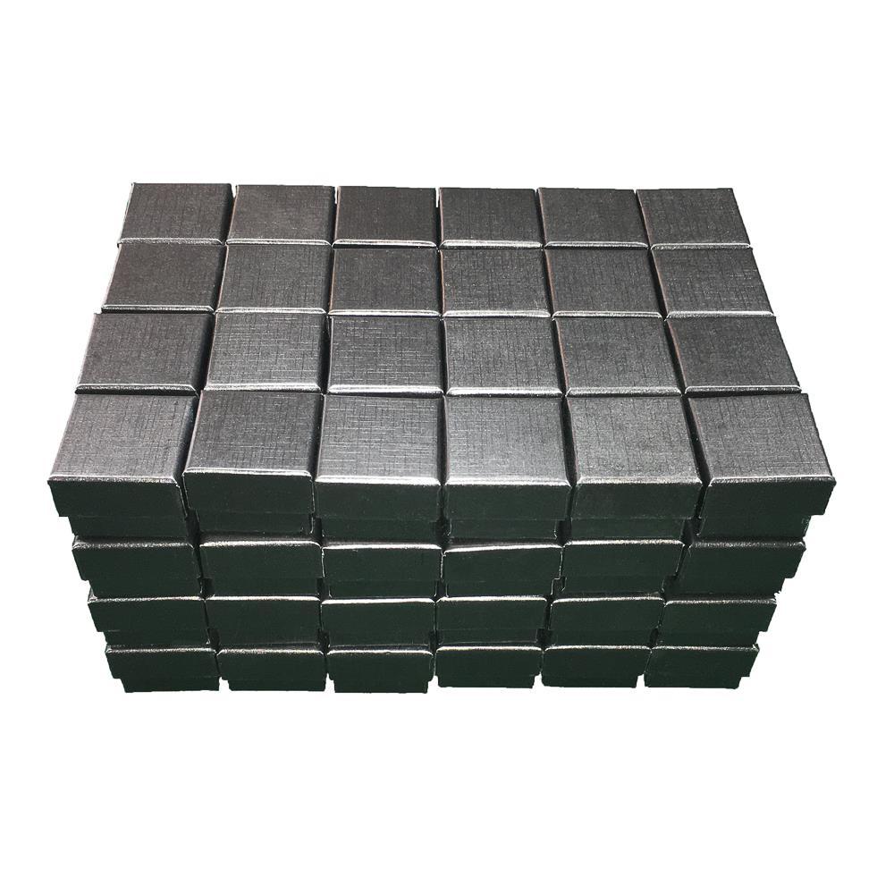 Lot of 96 Black Ring Gift Box with Foam and Velvet Insert 1.5 x 1.5 x 1.25 Inch
