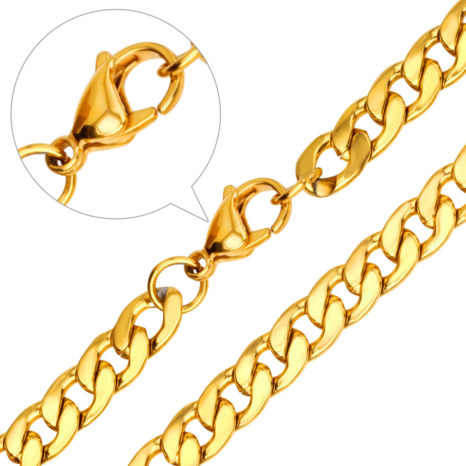 Classic Cuban Blade Chain Boys Stainless Steel Jewelry Personality Hip Hop Style