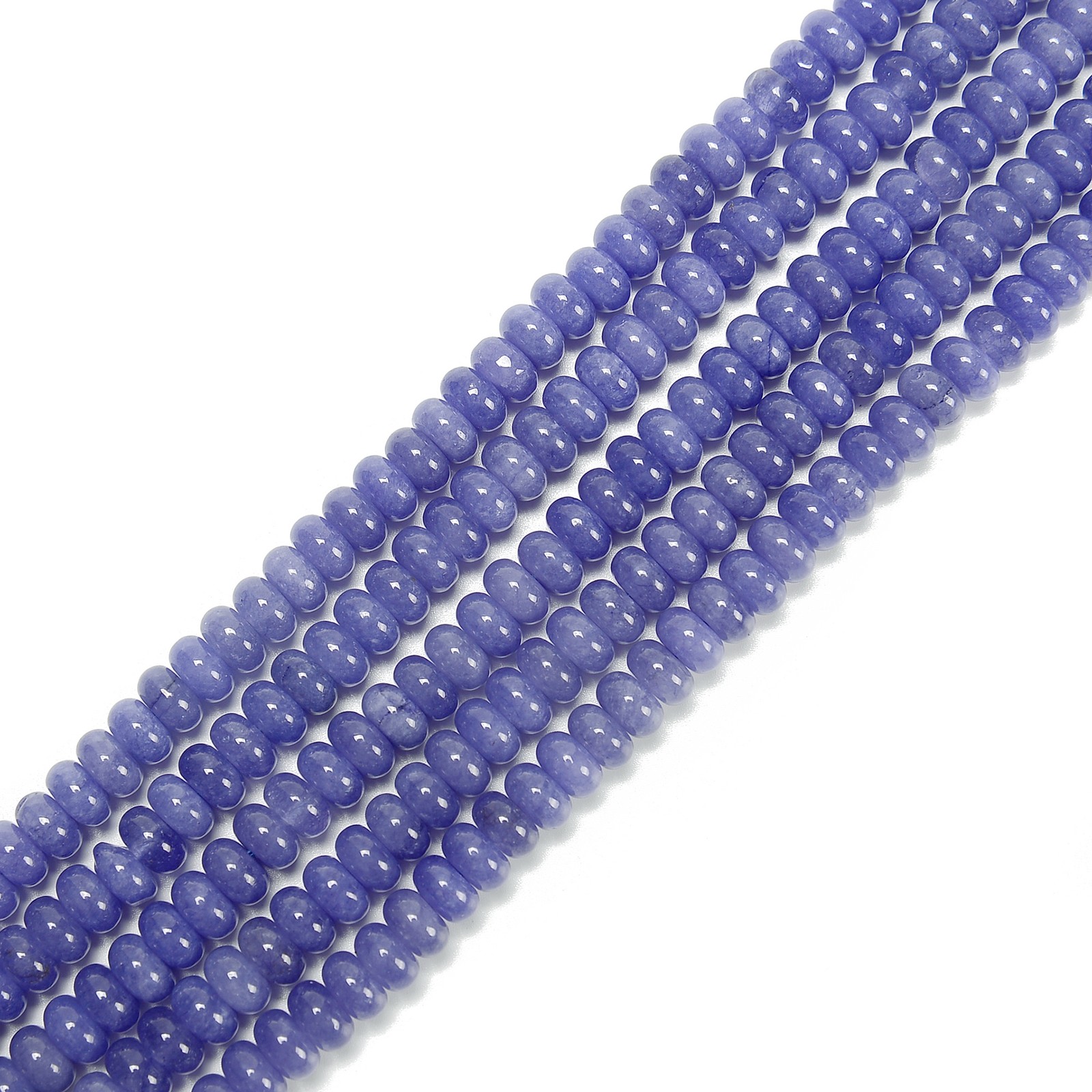Tanzanite Color Dyed Jade Smooth Rondelle Beads Size 5x8mm 15.5” Strand