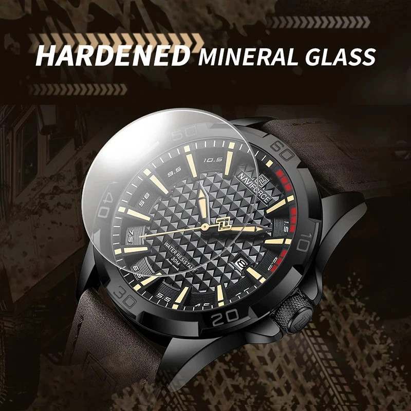 NAVIFORCE Men Casual Sport Military Quartz Calendar Wrist Watch for Man Business