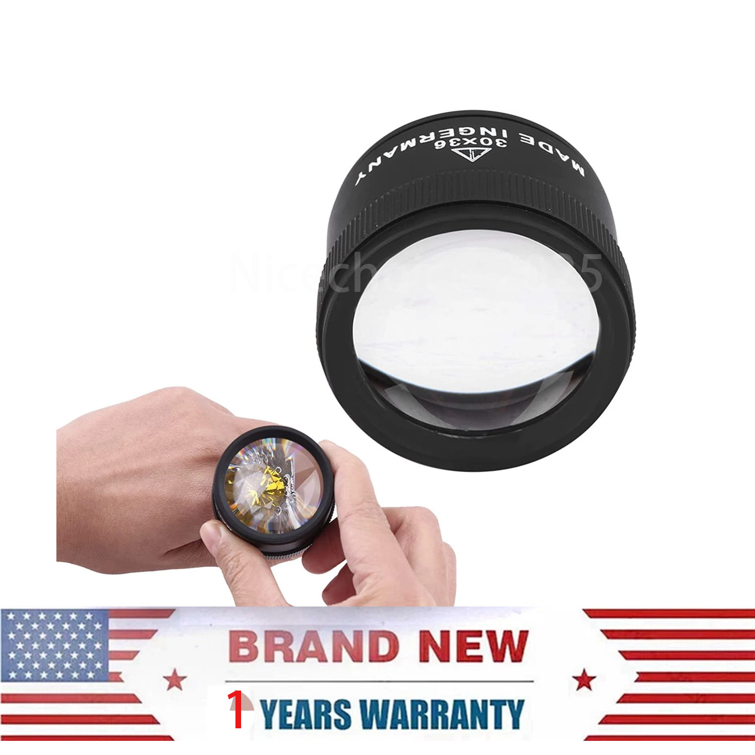 Jewelers Loupe Magnifier Jewelry Eye Loop Pocket Magnifying Glass Tool 30X