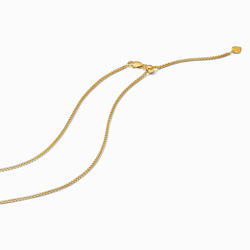 Sterling Silver Gold-Plated Adjustable 1.5mm Round Box Chain Necklace 22″-30″