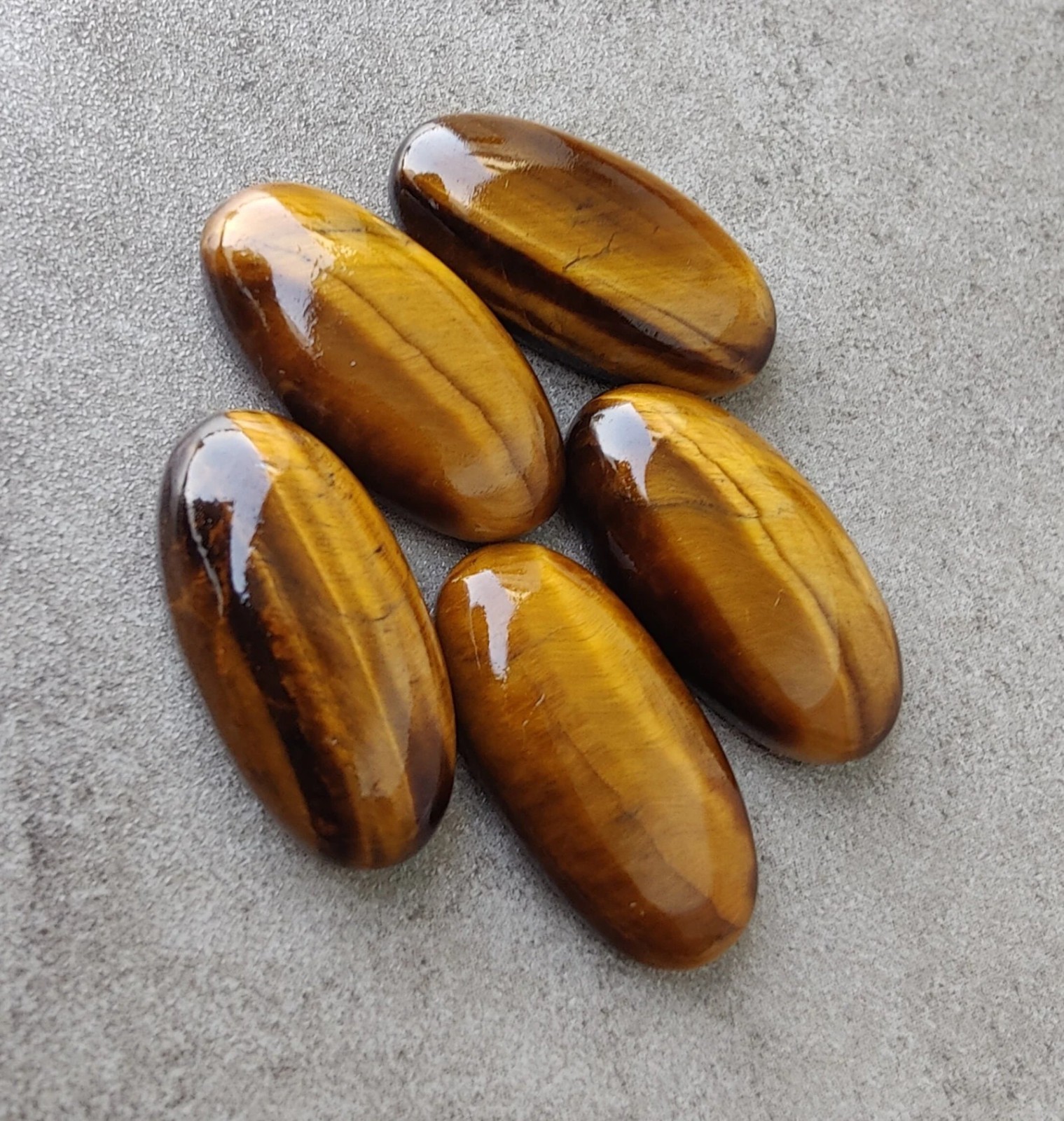 Natural Tiger Eye Long Oval Cabochon Calibrated Handmade Gemstone