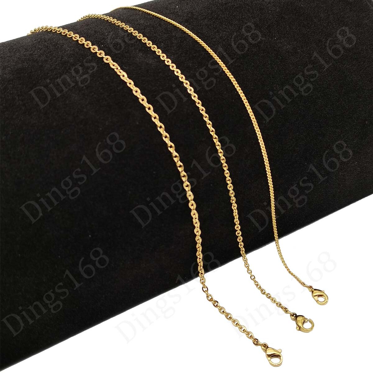 18K Yellow Gold Filled 1mm/2mm/2.4mm 16/18/20/22″ 24″ Cable Chain Necklace L146G
