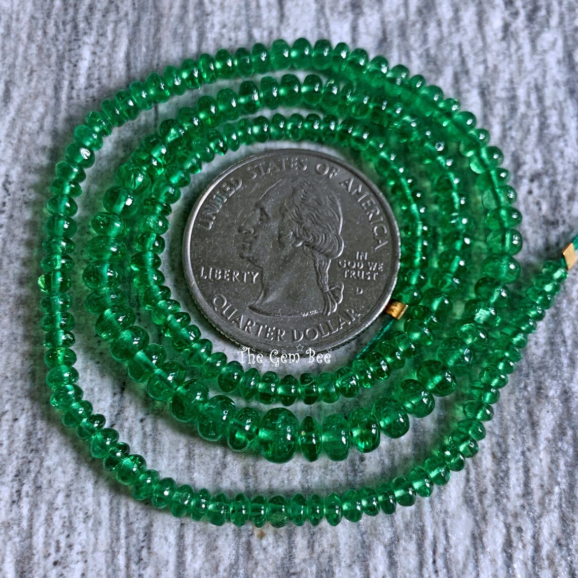 2.7mm-5.2mm Tsavorite Green Garnet Smooth Rondelle Beads 17.5 inch Strand