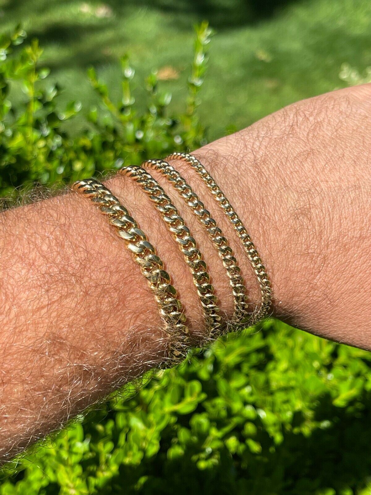 Real Miami Cuban Link Chain Necklace / Bracelet 14k Gold Plated Stainless Steel
