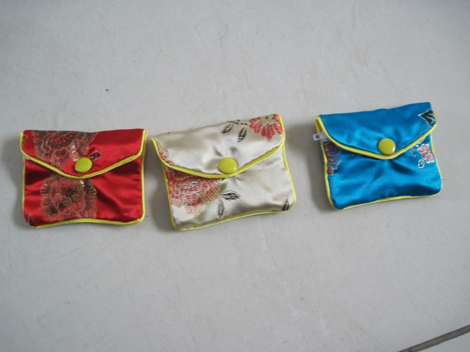 120 X Fancy Silk Chinese Jewelry Purse Pouches Zipper Bag 3 COLORS 3″X2.5″