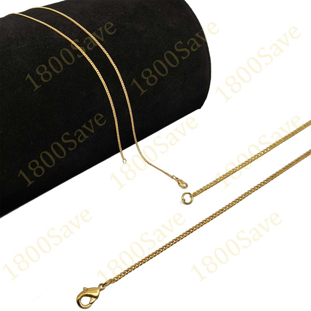 18K Yellow Gold Filled 1mm Thin 16″ 18″ 20″ 22″ 24″ Cable Chain Necklace A146G