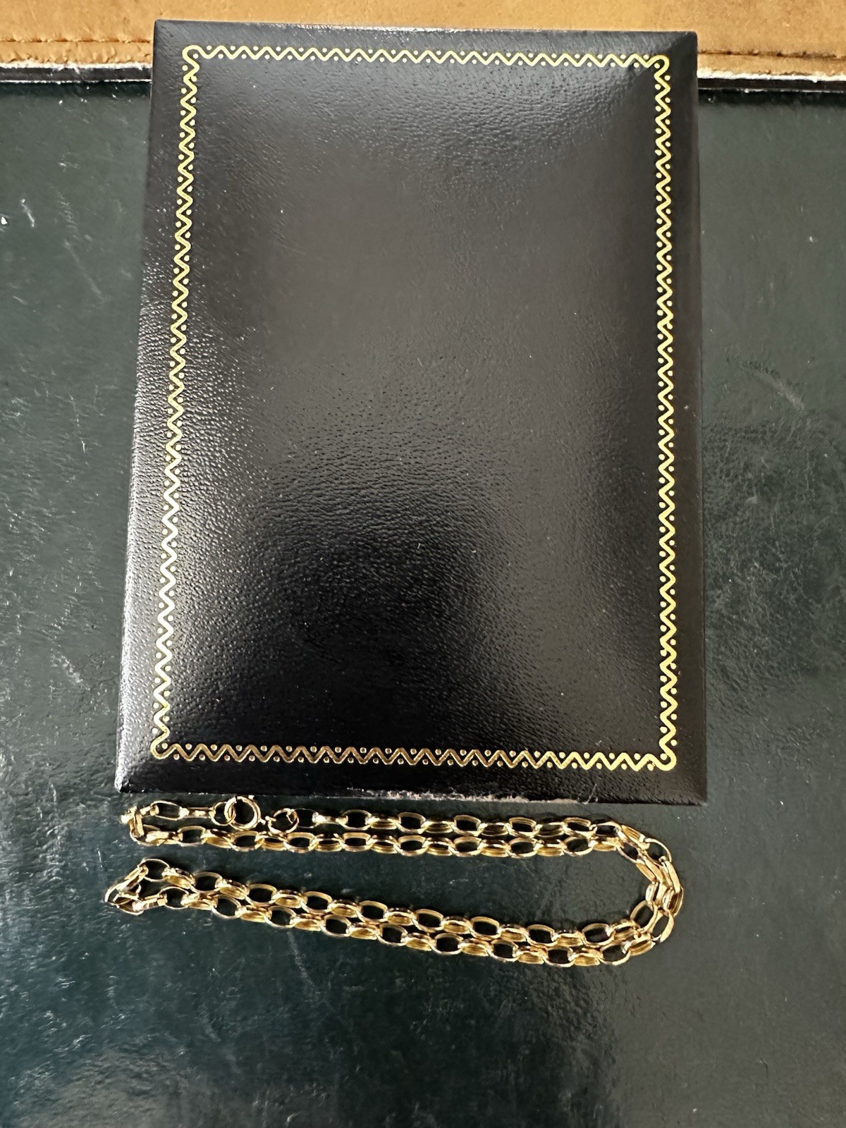 Vintage 9K Gold Belcher Choker Chain Necklace 3.65g B’ham Hallmark Unisex, Boxed