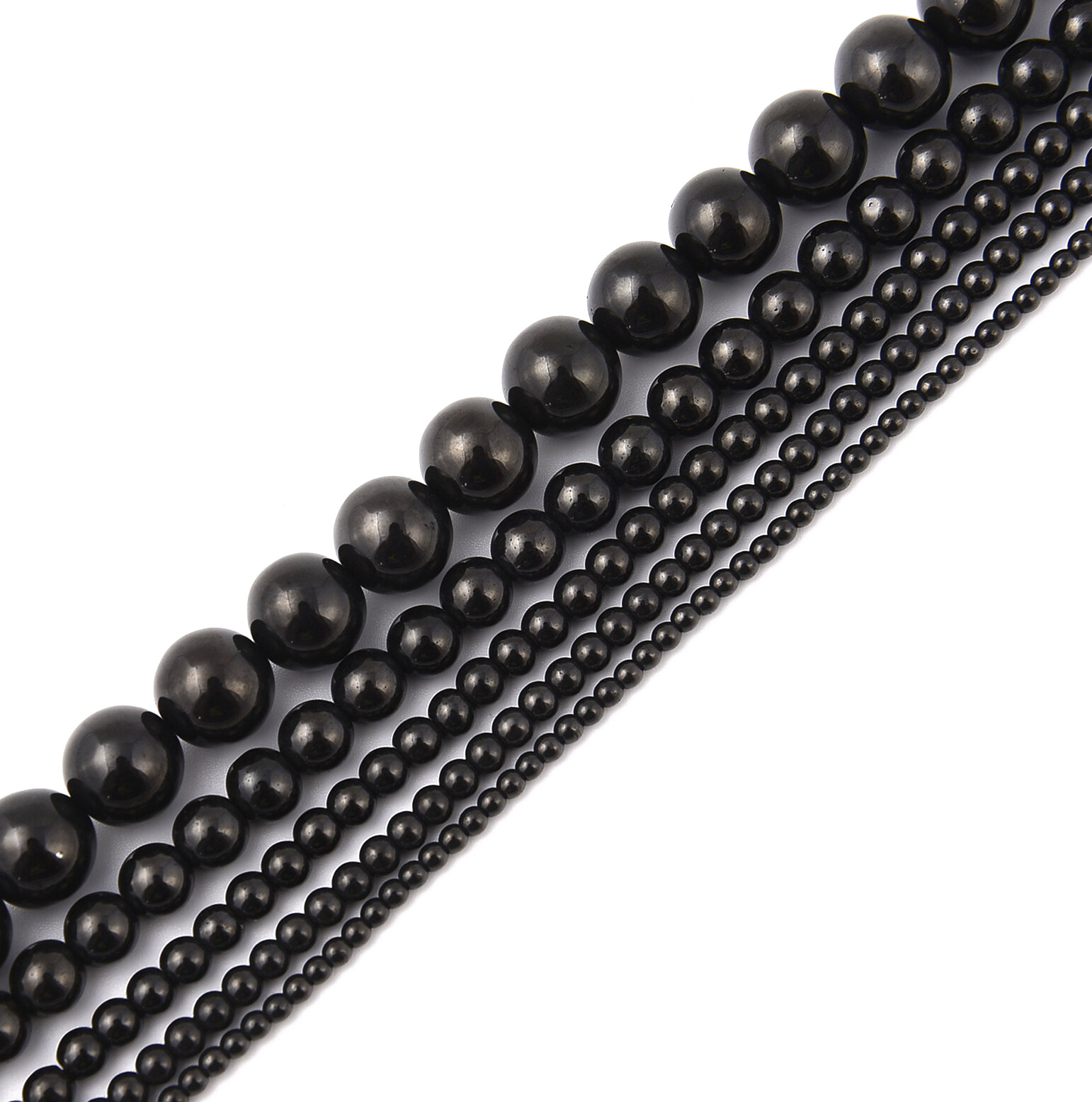 Titanium Black Hematite Smooth Round Beads 2mm 3mm 4mm 6mm 8mm 10mm 15.5″Strand