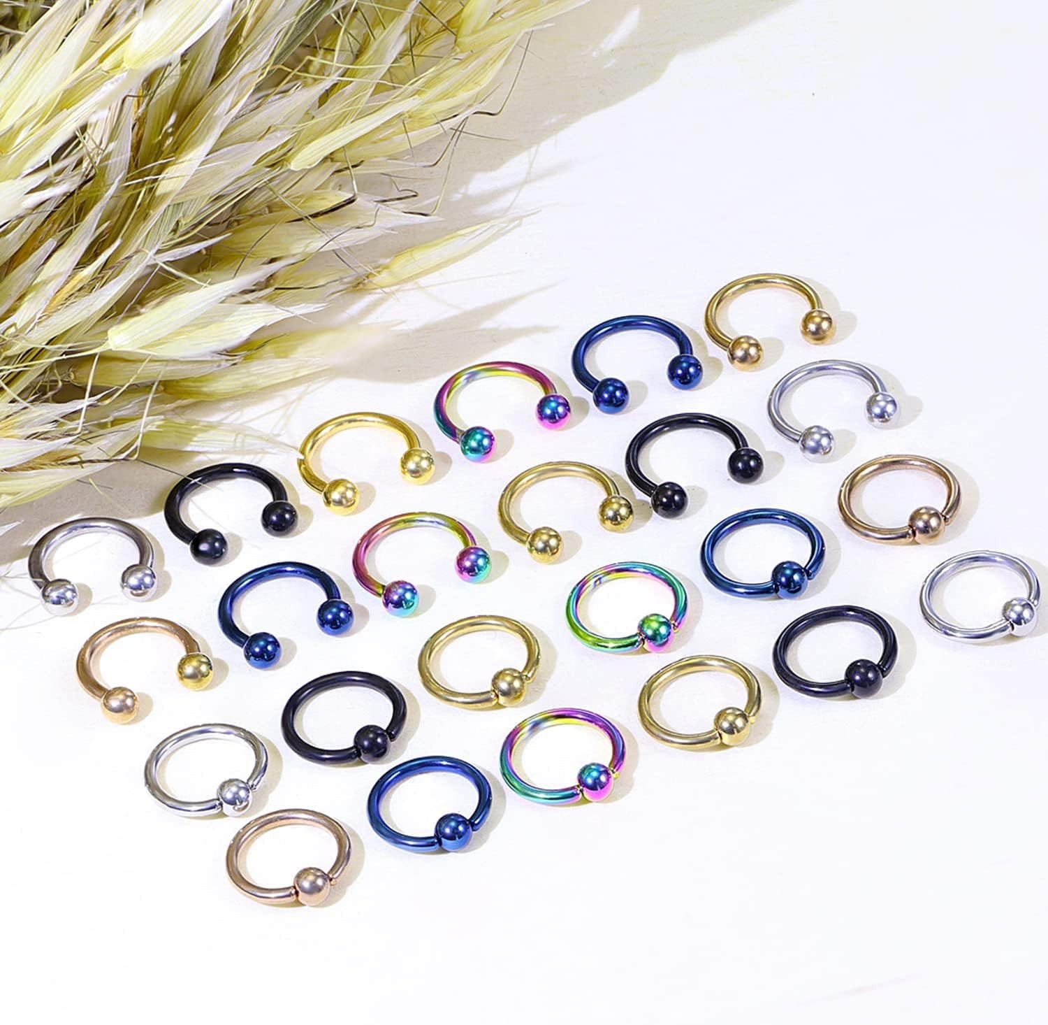 14G Septum Nose Rings Eyebrow lip Rings Lobe Earrings Hoop 316L Surgical Stee…