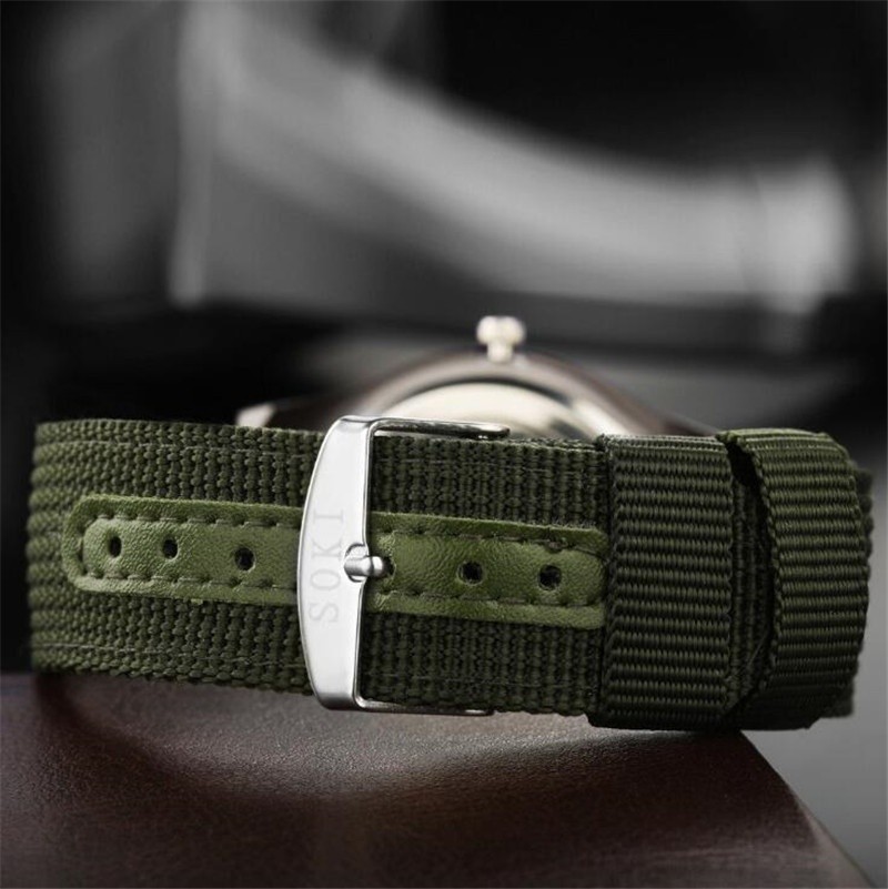 Men’s Military Army Luminous 24 Hours Dial Nylon Strap Date Quartz Wrist Watch