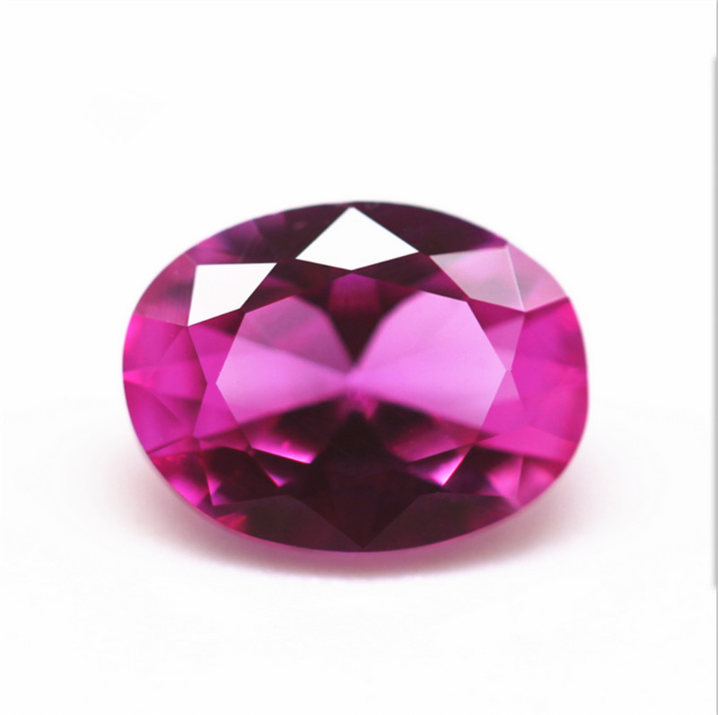 High hardness Oval Rose Red Ruby Lab-Created AAAA+ Loose Gems 3x5mm to 12x16mm