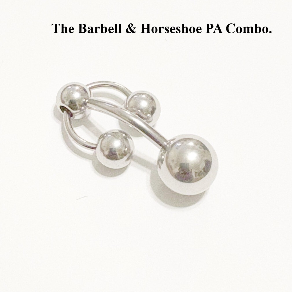 PRINCE ALBERT DOOR KNOCKER 10g Surgical Steel Horseshoe & Barbell Combo.