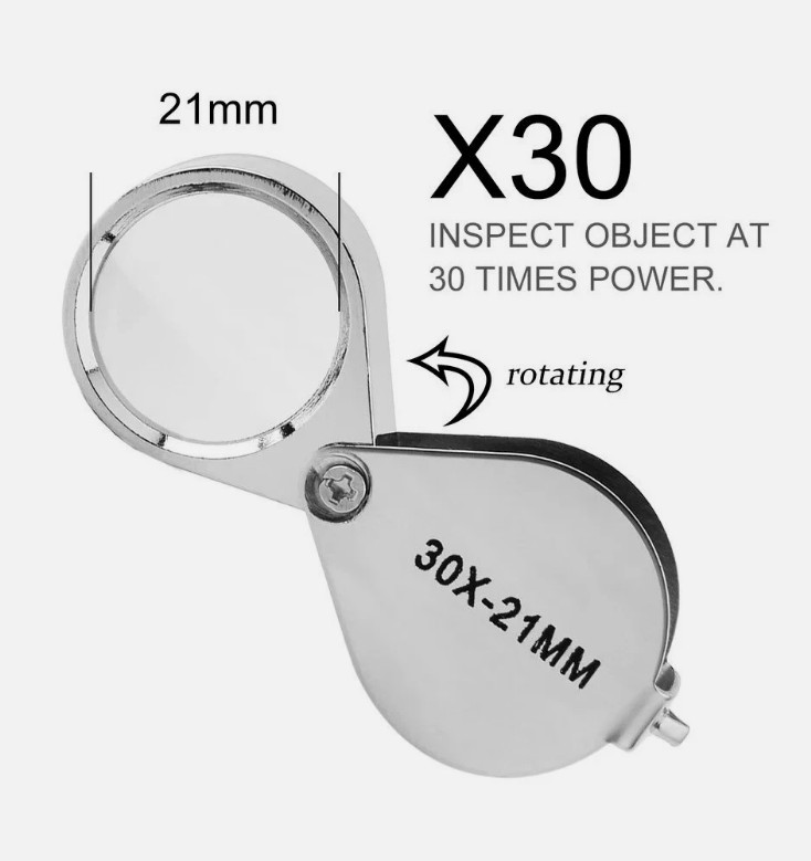 10-30X Jeweler’s Glass Magnifying Loupe-Eye Magnifier for Jewelry, Coin, Stamp