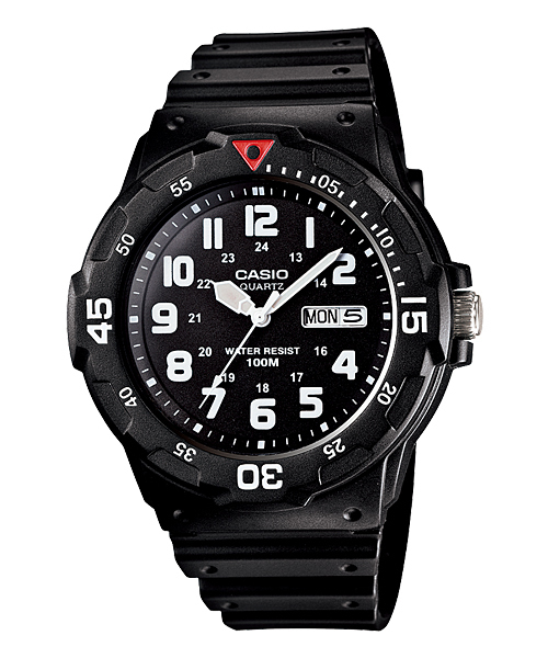 Casio MRW200H-1BV, Men’s Analog Black Resin Band, 100 Meter, Day/Date