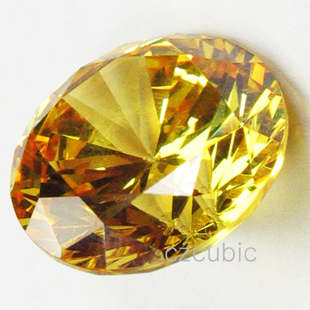 YELLOW CUBIC ZIRCONIA ROUND SHAPE SUPER & SUPER QUALITY LOOSE U.S.A SHIPPER