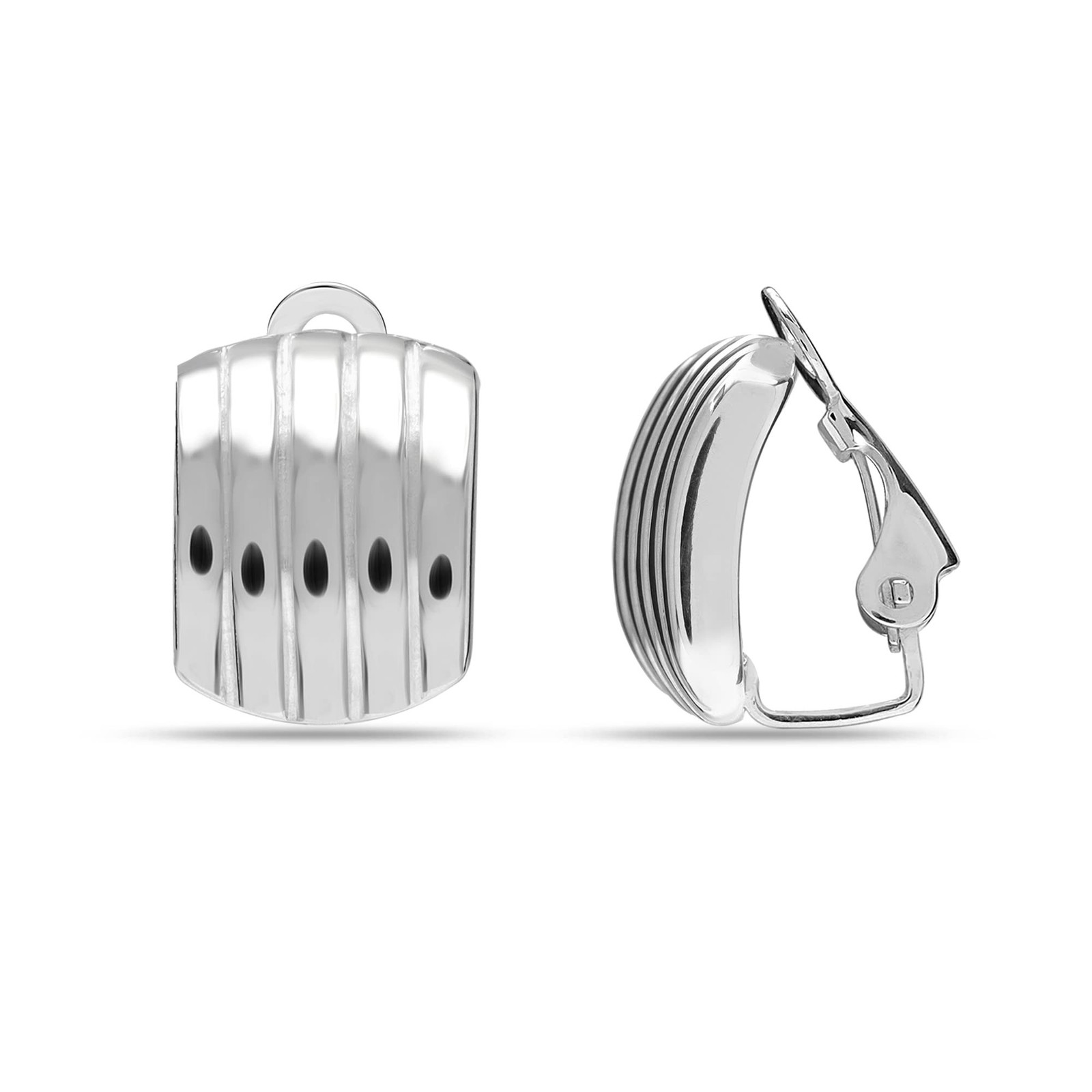 LeCalla 925 Sterling Silver Small Medium Clip On Earrings Non-Pierced Clip-On…