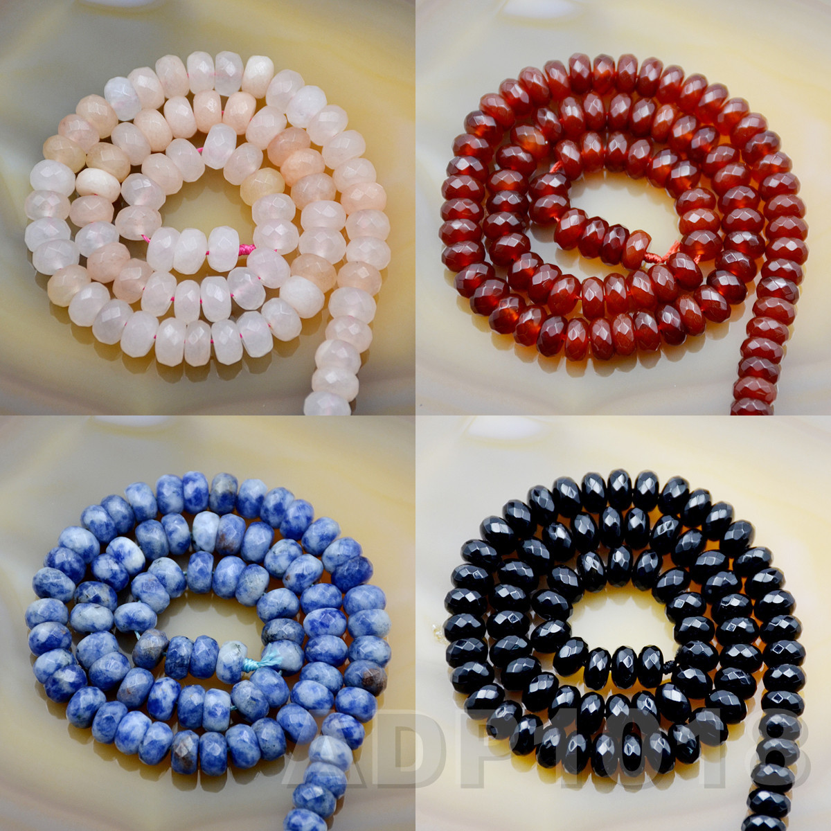 4x6mm Faceted Natural GemStone Rondelle Spacer Loose Beads Strand 15.5″