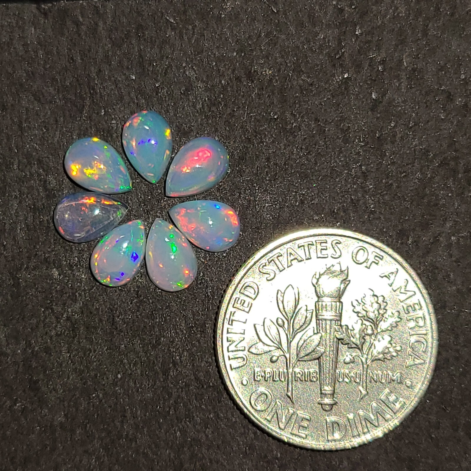 Ethiopian Opal 5x3mm, 6x4mm, 7x5mm, 8x5mm Cabochon Pear Loose Gem(s)