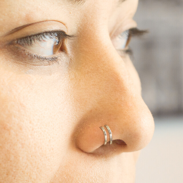 20GA 18GA Double Hoop L Shape Nose Ring Nose Piercings Stainless Steel Sold Each
