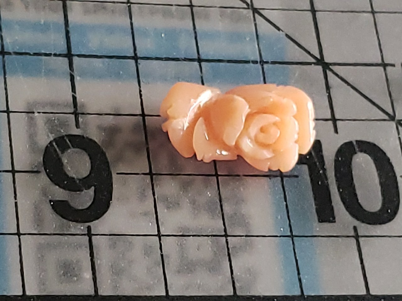 Vintage Hand Carved Pink Coral Floral Rose Loose Gem Jewelry Projects 15mm