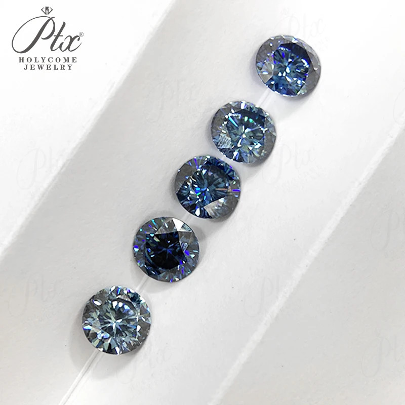 Multicolor Round 0.5-5ct Moissanite Loose 9 Hearts 1 Flower Cut GRA for Jewelry