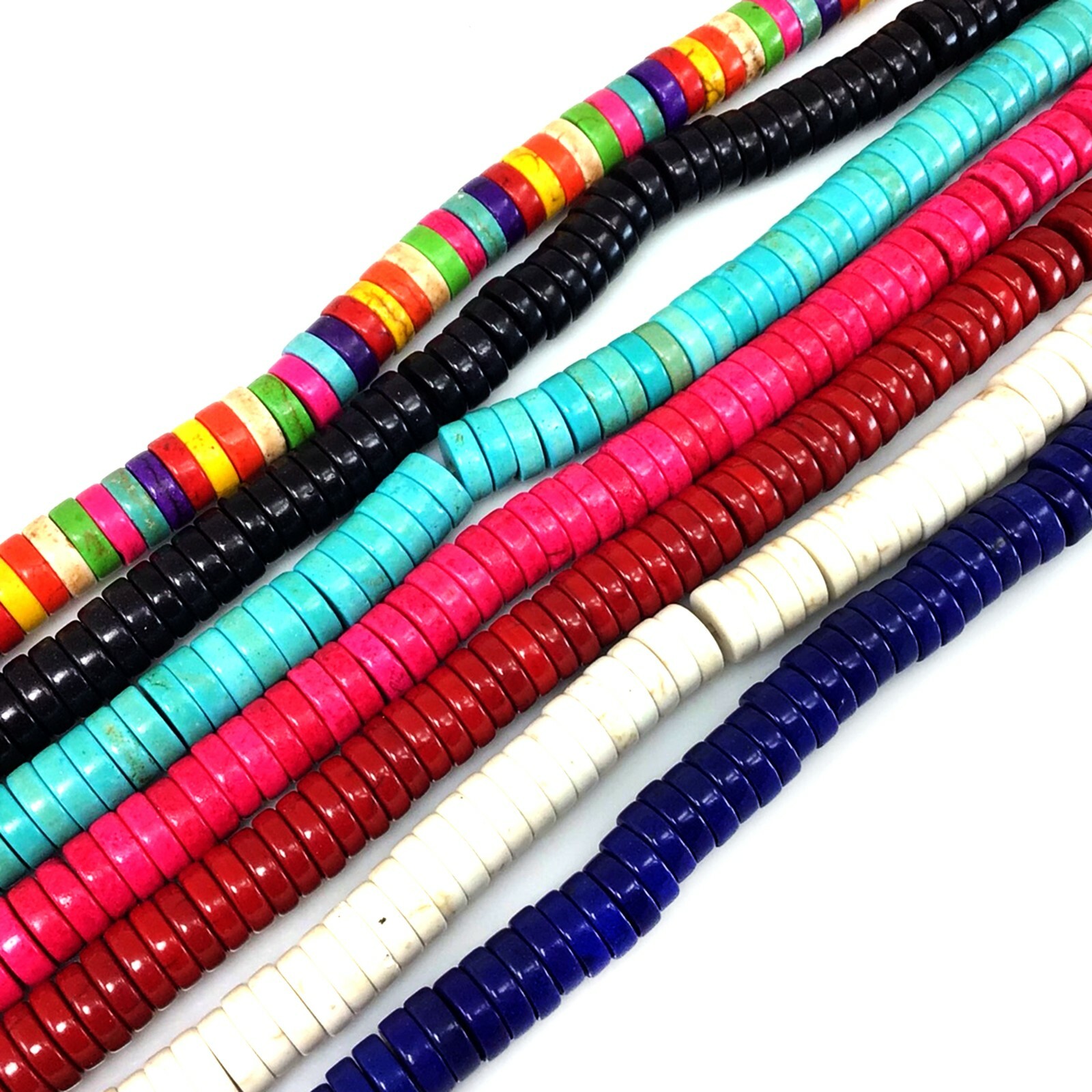 Gemstone Howlite Magnesite Turquoise Heishi Beads 15″ Jewelry 4mm 6mm 8 10 12mm