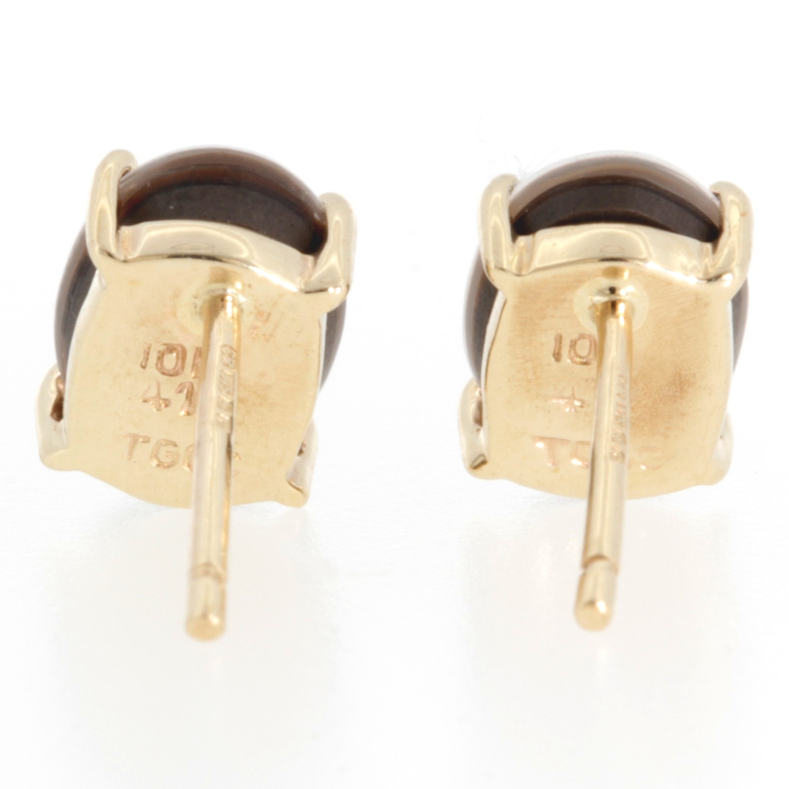 9Carat Yellow Gold Ammolite Stud Earrings (6x8mm)