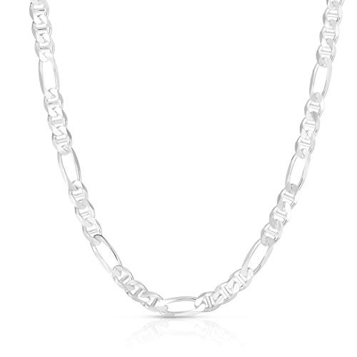 Verona Jewelers 925 Sterling Silver Necklace Figarucci, 3MM 24.0 Inches 5.5MM