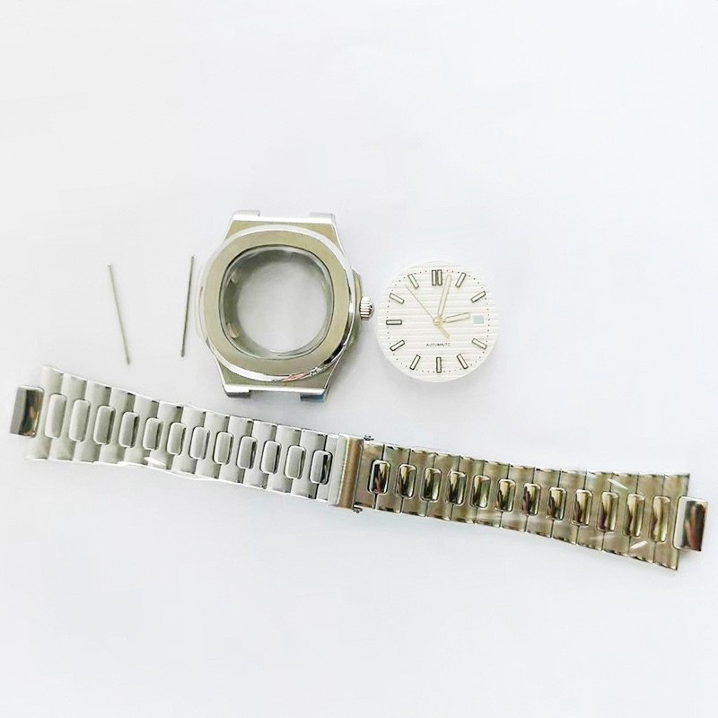 Watch Case Bracelet Dial Kit For NH35 NH36 Stainless Steel Square Case Parts Set