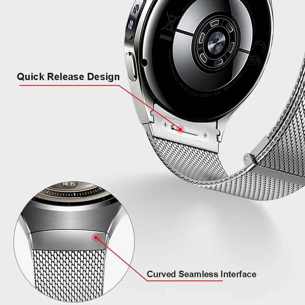Magnetic No Gaps Milanese Bracelet Metal Band Strap For Huawei Watch 5 46mm 42mm