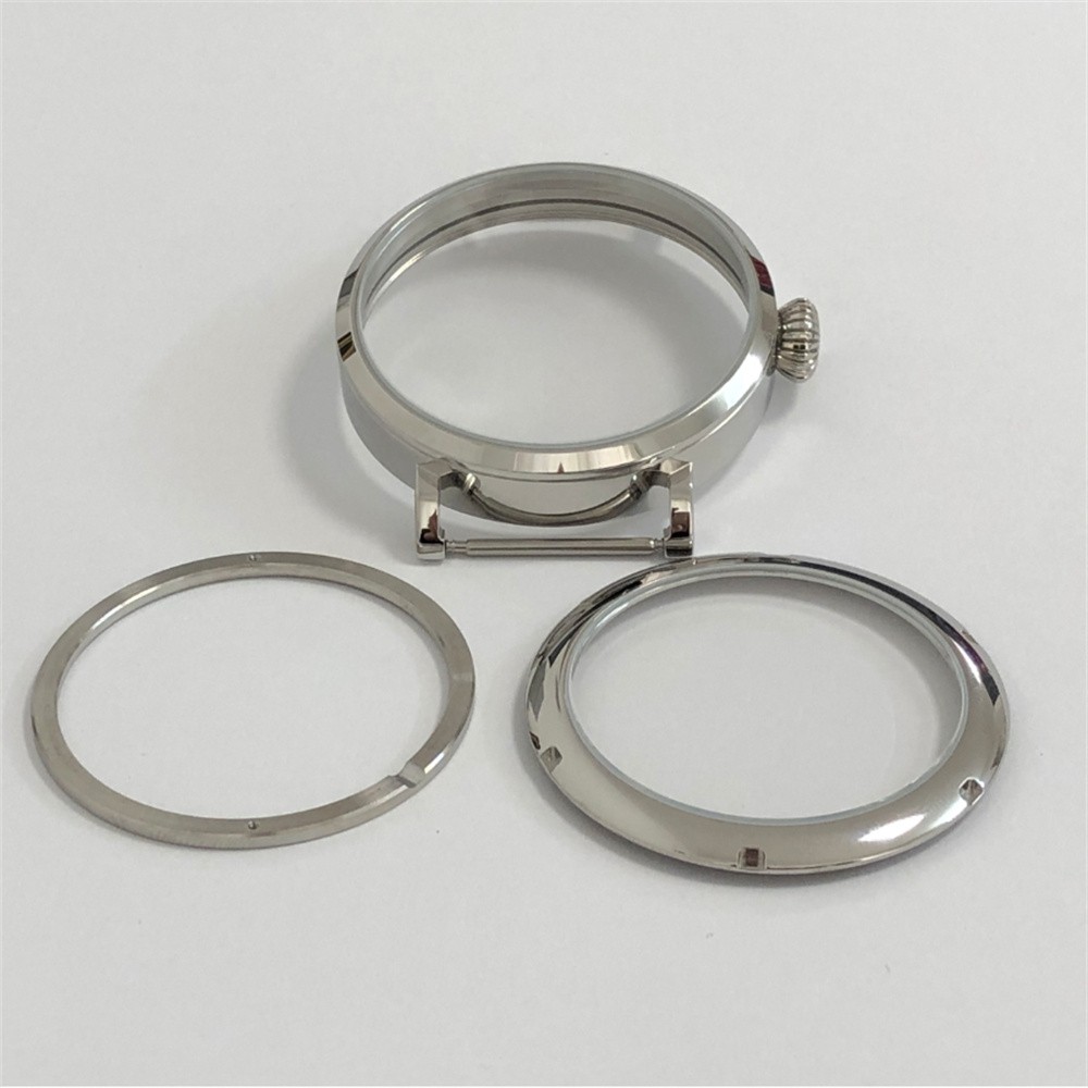 NEW 46mm Watch Case Mineral Glass Crystal for ETA6497/6498/ST3600/3621 Movements